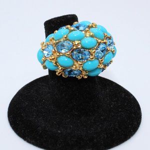 Kenneth Jay Lane Turquoise Cocktail Statement Ring